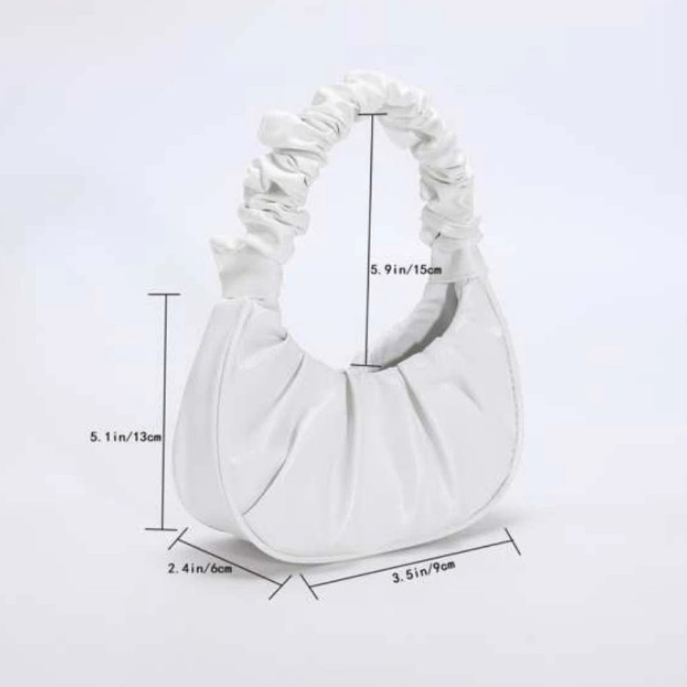 White Mini Minimalist Handbag Phone Card Holder Purse Handbag - Picture 4 of 6